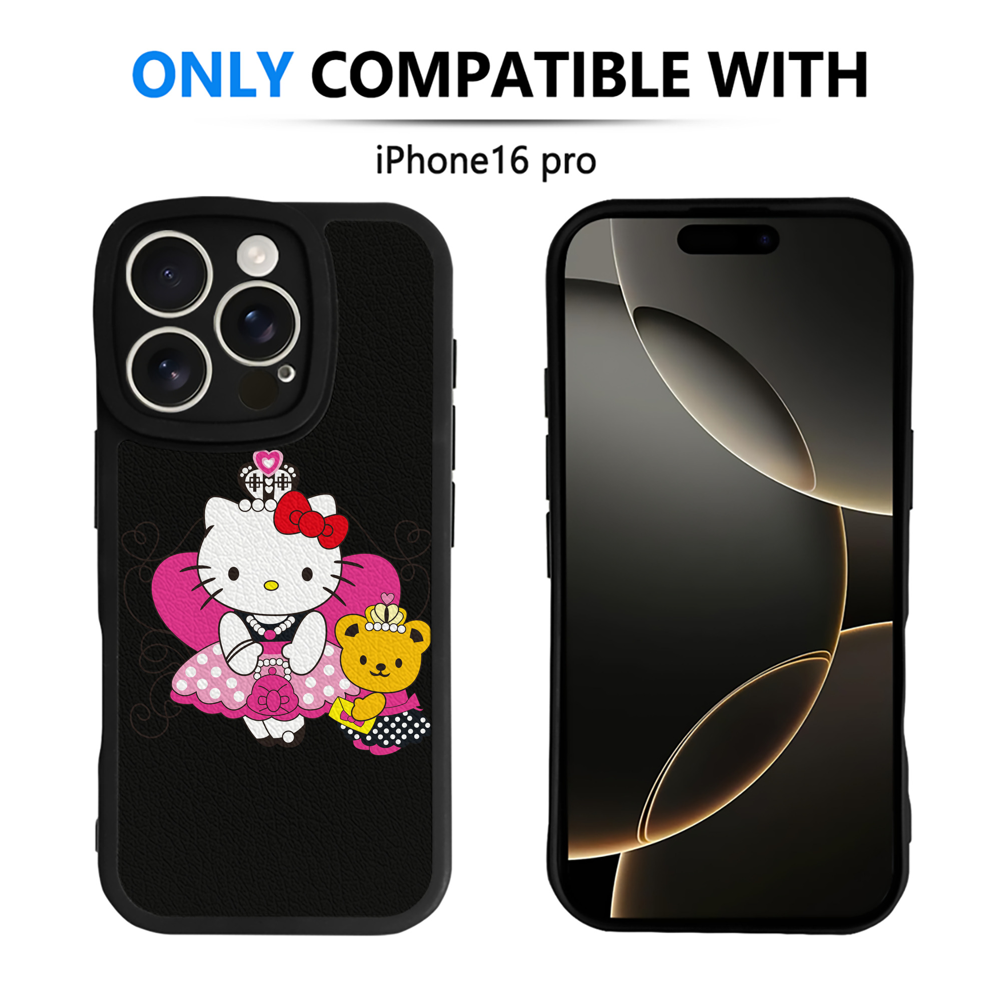 （画像用） Hello Kitty ハローキティ 【iPhone 16シリーズ対応】シリコンスマホケース（レザー調） 材質：シリコン